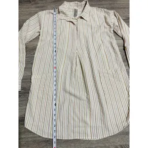 Free People Striped Tunic Shirt‎ Womens XS Long Sleeve Boho Split Neck Pullover thumbnail 7