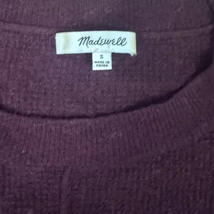 Madewell Burgundy Wool Blend Waffle Knit Crewneck Long Sleeve Sweater Size‎ S thumbnail 3