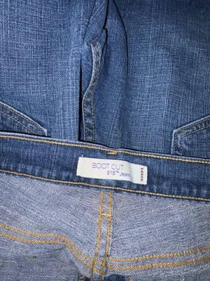 Levi's 515 Bootcut Jeans Size 16 Medium Zip Fly Dark Blue Denim Red Tab Pockets thumbnail 3