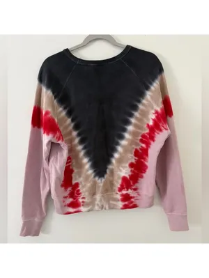 DAYDREAMER Varsity Black Multi Tie-Dye Pullover Sweatshirt size small thumbnail 4