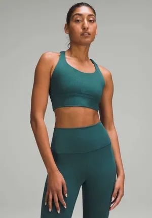 Lululemon Energy Longline Ribbed Bra *Medium Support, B–D Cups - Storm Teal thumbnail 1