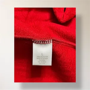 Dressbarn L Red Fleece Toggle Button Jacket Mock Neck Pockets‎ Cozy Outerwear thumbnail 10