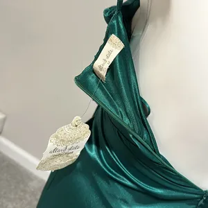 NWT Altar’d State Ava Satin Illusion Wrap Dress size M hunter green‎ thumbnail 5