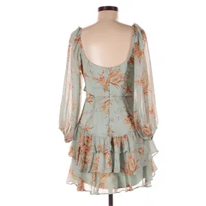 Hello Molly Pistachio Shani Dress Floral Tiered Frill Mini Size 6 Fairycore Boho thumbnail 5
