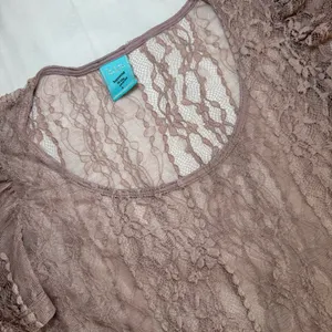 Vintage Y2K Sheer Boho Fairy Top Large Lace Ballet Coquette Dainty layering thumbnail 2