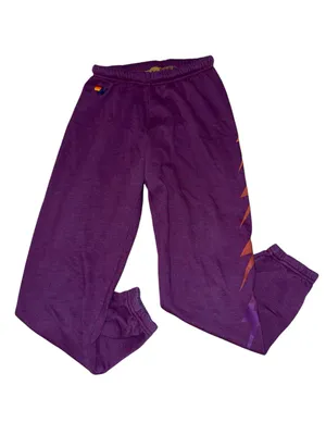Women's Aviator Nation Lightening Bolt Fade Repeat sweatpants Plum Purple size S thumbnail 3