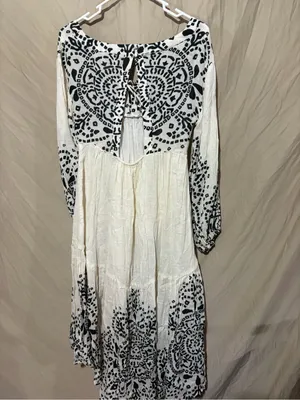 By Anthropologie Long-Sleeve Gauzy Midi Dress thumbnail 5