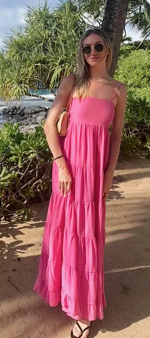 Boho pink flowy dress Size XS thumbnail 1