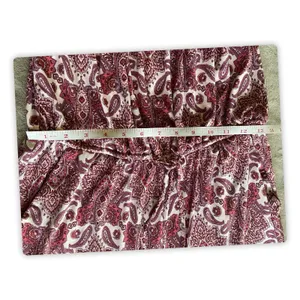 Maurices Womens M Paisley Wide Leg Cropped Jumpsuit Burgundy Boho thumbnail 6