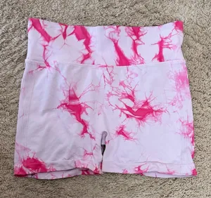Pink tie dye scrunch booty shorts size L thumbnail 1