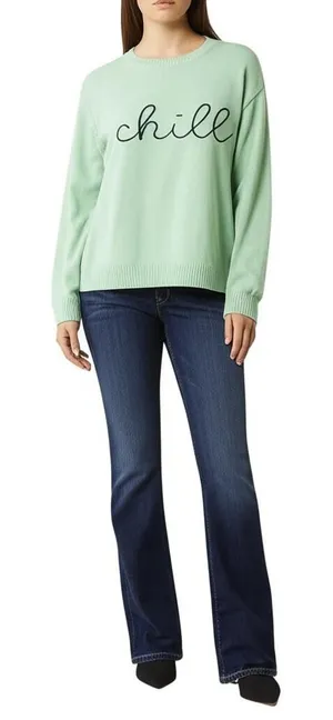 St John's Bay Pullover Womens Mint Green Crew‎ Neck Embroidered Chill Casual thumbnail 1