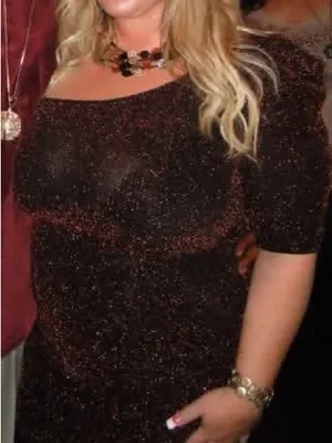 Plus size Mystic One-Shoulder Metallic Bronze Brown Mini Dress 2X thumbnail 7