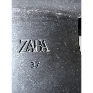 Zara $139 Faux Leather Black Boots Chunky Block Low‎ Rubber Heel Hunting Moto thumbnail 7