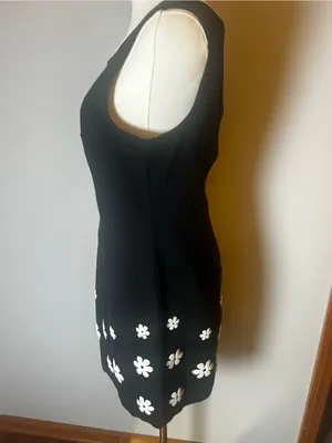 Vintage Retro Granite Black Knee Length Dress thumbnail 2