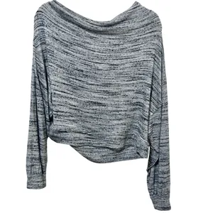Free People We the Free Off Shoulder Burnout Top Large Gray thumbnail 5