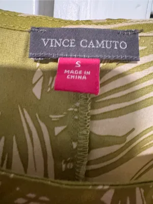 Vince Camuto Botanical A-Line Top Green Oasis Shadow Leaf Print Size Small thumbnail 4