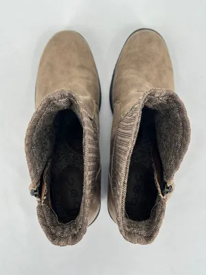 b.o.c. Born Bendell Taupe Faux Leather Knit Collar Tassel Ankle Booties 9M thumbnail 5
