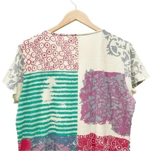 Sundance World Citizen Patchwork Crochet Detail Short Sleeve Top Size Medium thumbnail 8