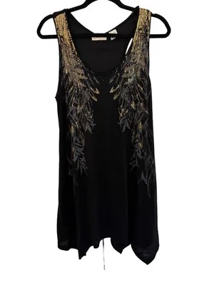 Miss Me Black Embellished Lace Up Back Handkerchief Mini Dress thumbnail 9