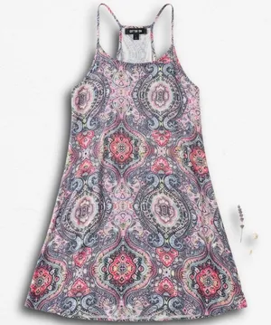 Cotton‎ On Womens Paisley Medallion Racerback Mini Dress Pink Blue XS thumbnail 1