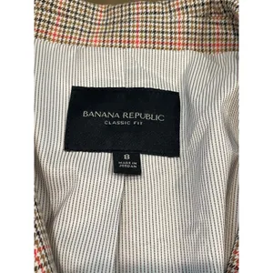 Banana Republic Houndstooth Blazer Size 8 Brown Black Red Classic Fit thumbnail 6