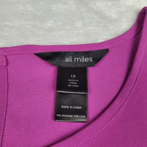 Ali Miles Women's Top Blouse Purple Short Sleeve Plus Size 1X thumbnail 4