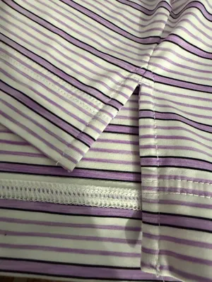 FootJoy Mens Purple & White Striped Short-Sleeve Polo thumbnail 2