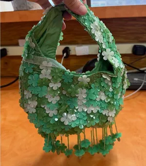Handcrafted in India Floral Embellished Mini Bag in Green - Viral TJ Maxx Bag thumbnail 1