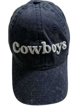 New Era Dallas Cowboys Baseball Hat Cap Women's O/S Distressed Dark Wash Blue thumbnail 1