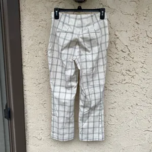 A new day size 4 white blue black plaid ankle length straight leg work pants thumbnail 5