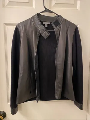 Classiques Entier Black Mixed-Media Zip Jacket thumbnail 2