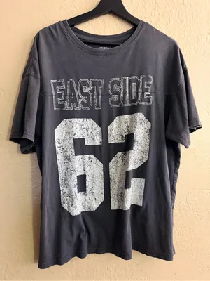 Arizona Jean Company Short Sleeve Graphic Tee - Charcoal Gray with White Print thumbnail 1