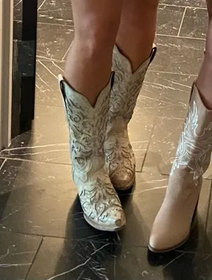 Altar'd State Light Pink Cowgirl Heeled Boots thumbnail 1