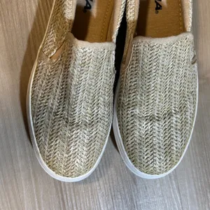 Soda Raffia Slip On Sneakers Womens 7 Tan Woven Platform Shoes Boho Beach Casual thumbnail 5
