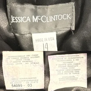 VTG Y2K Jessica McClintock Black Strapless‎ Ruched Mini Cocktail Dress LBD Sz 14 thumbnail 10