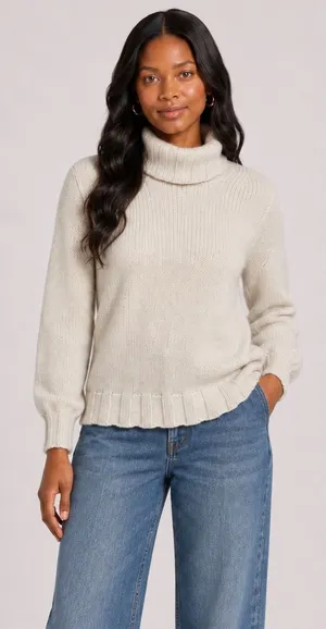 Incentive Cashmere Ivory Chunky Knit Turtleneck Sweater Made Italy Size S thumbnail 1