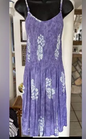 young fashion purple flowy summer dress one size thumbnail 1