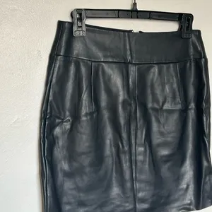 Express Vegan Leather Black Mini Skirt with Zipper medium 8 thumbnail 4