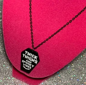 Handmade Thick Thighs and Spooky Vibes Necklace Gothic Jewelry Halloween witchy emo goth thumbnail 15