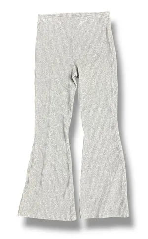 Aerie Ribbed Flare Leggings Gray High Rise‎ Stretch Pull On Womens L thumbnail 1