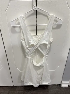 NWOT Halara White SoftlyZero Airy U Neck 2-in-1 Pocket Mini Active Dress thumbnail 7