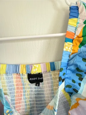 Jessie Zhao Landscape Smocked Cotton Dress thumbnail 4