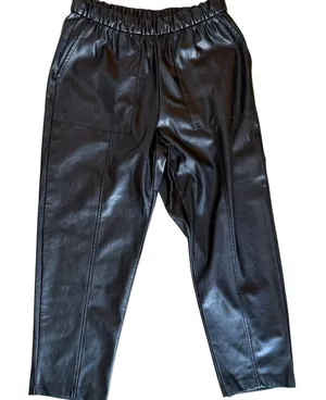 GAP Petite Faux Leather Cargo Pants Black M Petite Utility Straight Leg thumbnail 1