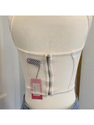 NWT Edikted Cream Mesh Corset Tank Top | Zip Back | Size XS thumbnail 4