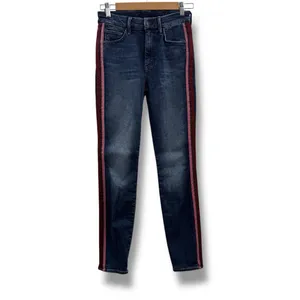 Mother Denim High Waisted Looker Jeans in Here Kitty, Kitty‎ Glitter Racer Sz 25 thumbnail 3