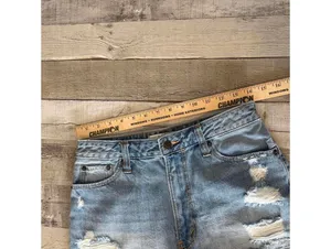 Abercrombie & Fitch Women's Size 2 W26 Distressed Denim Cutoff Short High Rise thumbnail 8
