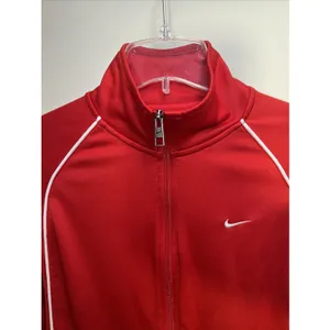 Nike The Athletic Dept Women's Large Red Full Zip Track Jacket White Piping thumbnail 3