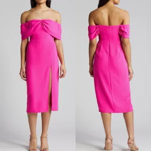 Amanda Uprichard Darien‎ Off the Shoulder Cocktail Dress, Hot Pink, Large, NWT thumbnail 2