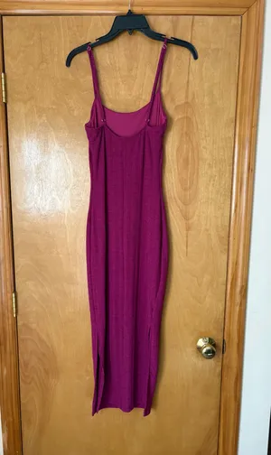 Shein Split Hem Magenta Glitter Cami Bodycon Dress thumbnail 3
