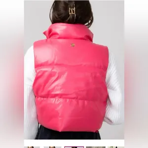 Simply Southern Faux Leather‎ Puffer Vest NWT Size M thumbnail 4